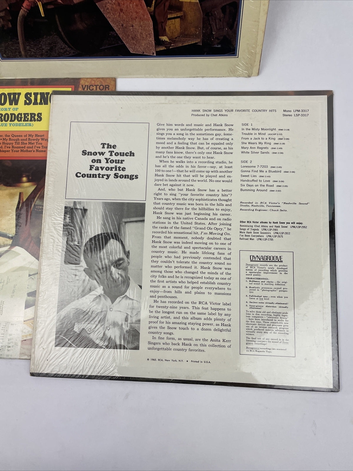 3 x HANK SNOW - Tracks & Trains - In Memory of Jimmy Rodgers + LP Vinyl Record