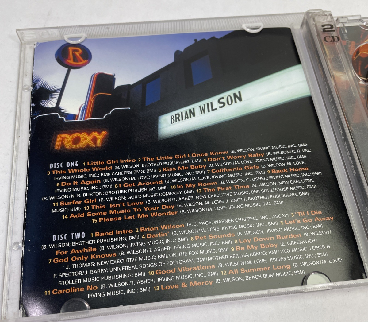 BRIAN WILSON - LIVE AT THE ROXY THEATRE - 2 CD Set 2000 BRIMEL RECORDS