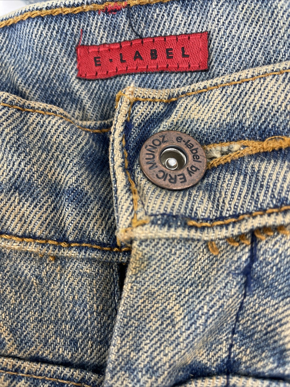 e label x Levis Reconstructed Denim Jeans 26 x 32 low Rise Designer Fashion Wear