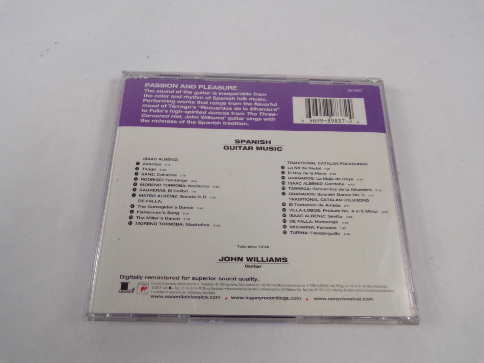 Spanish Guitar Music John Williams CD#44