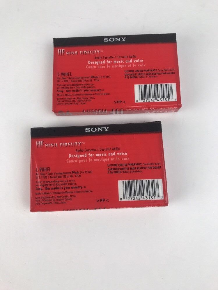 lot of 2 sony hf 90 cassettes NEW AND SEALED