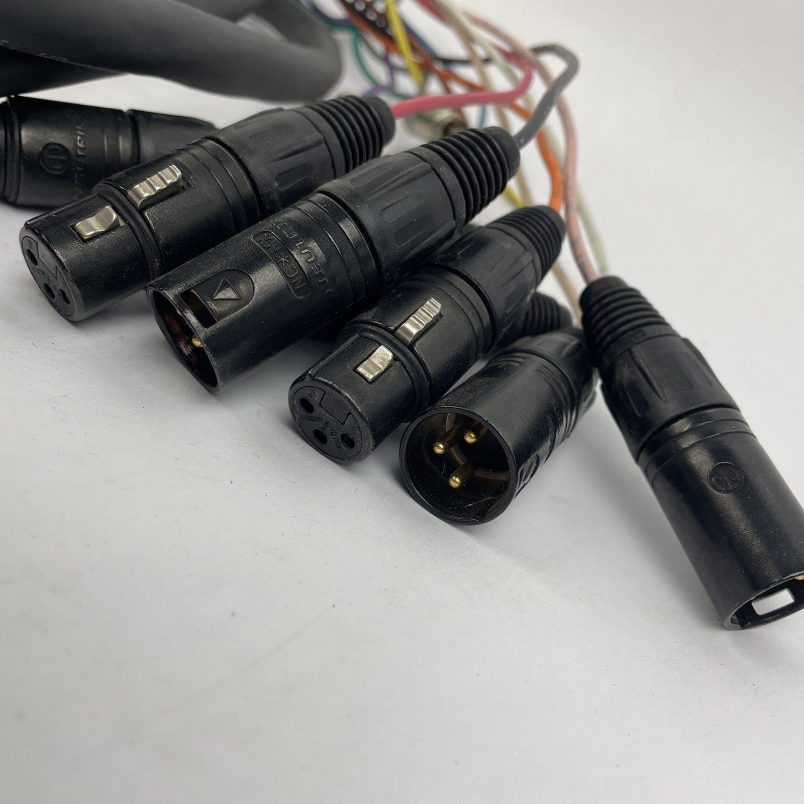 12 Channel Male 1/4" Phone to 3-Pin Neutrik XLR Black Female Male Snake Cable **