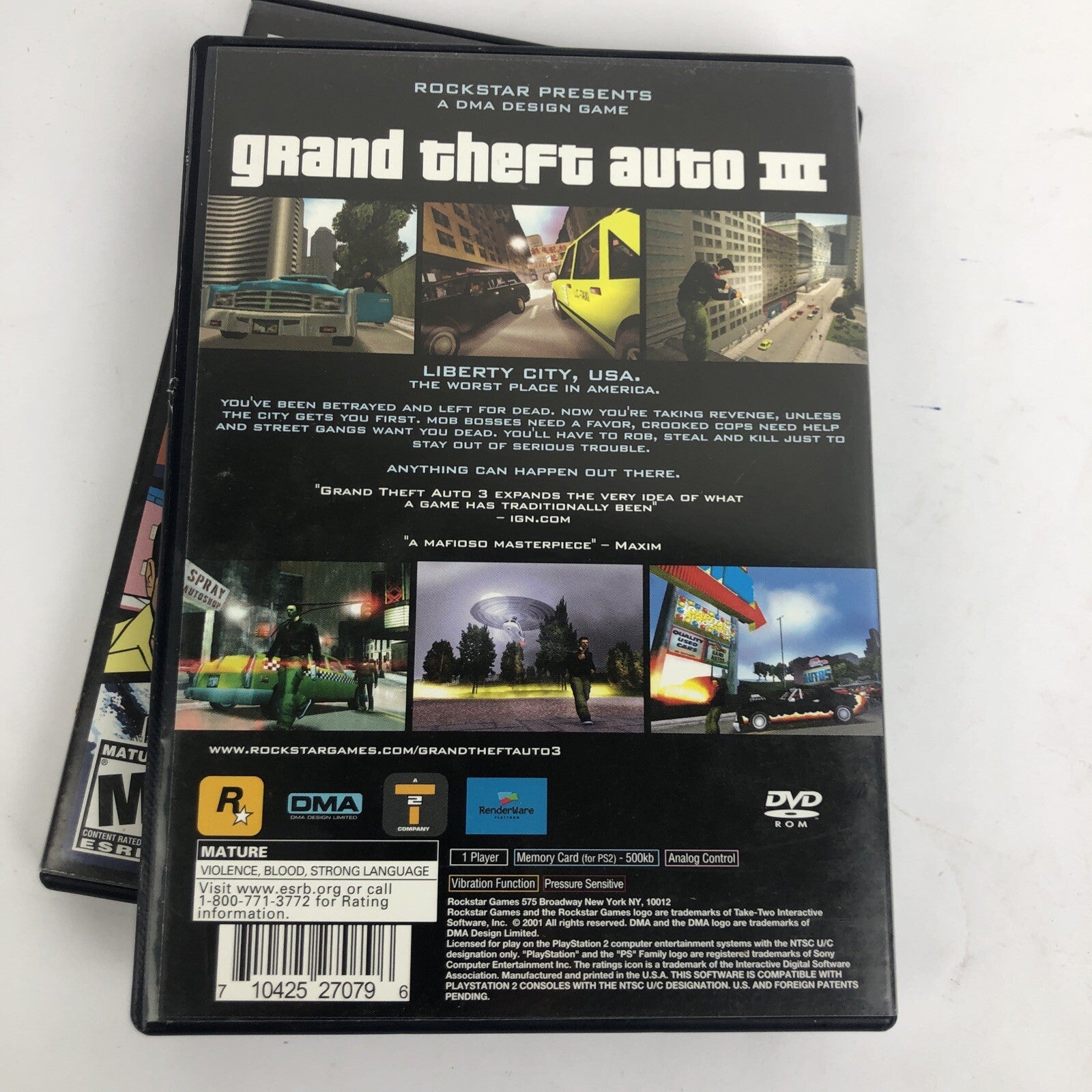 Grand Theft Auto III + GTA Vice City PS2 PlayStation 2 Includes 1 Manual - LOOK