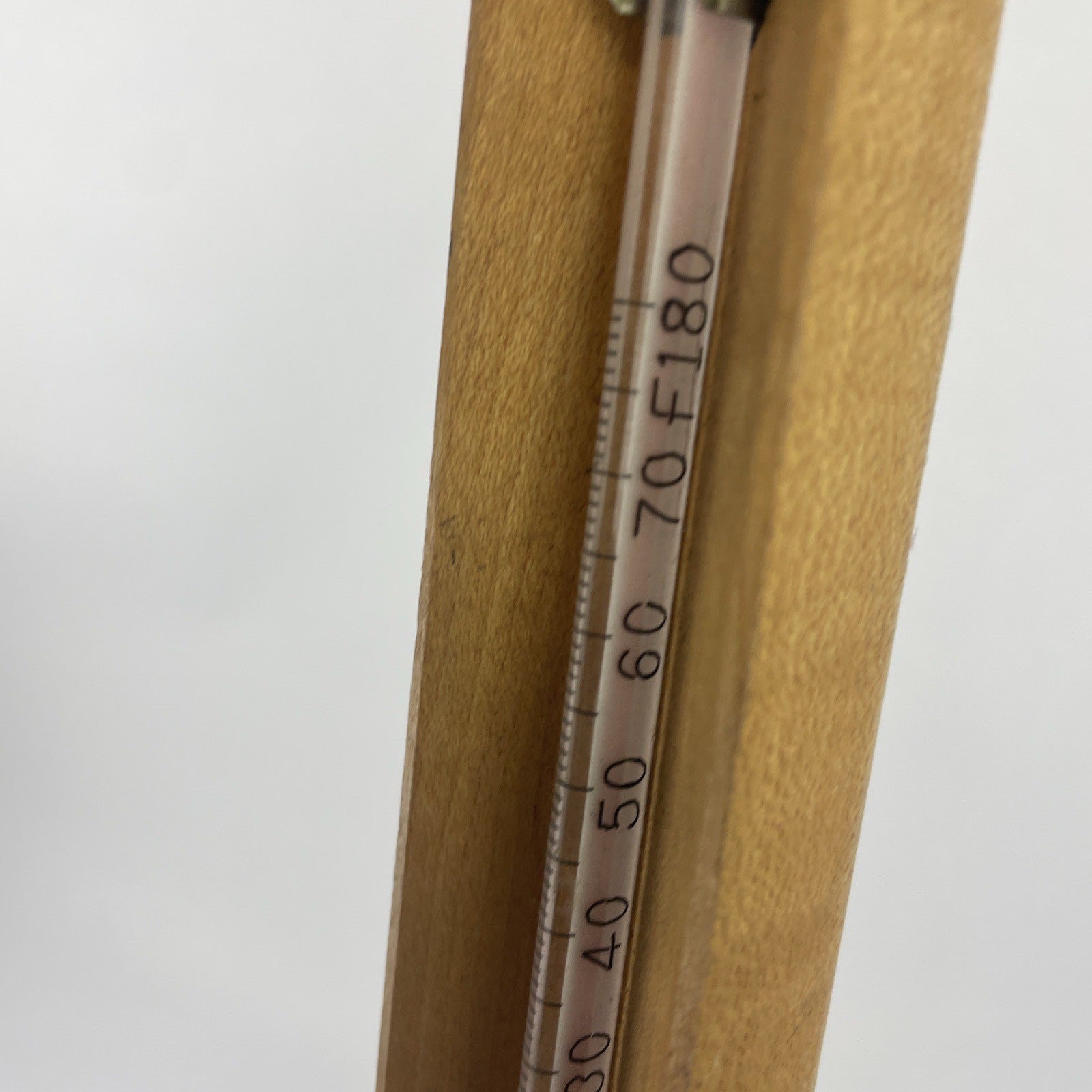 Vintage Brass ASTM Tank Gauging Woodback Cup Case Tank Thermometer