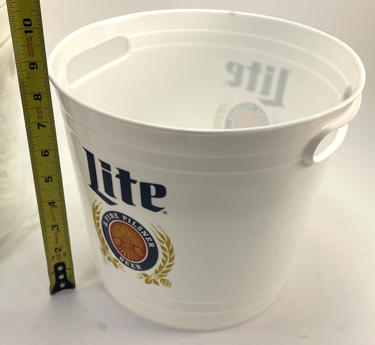 Lot of 10 MILLER LITE " A Fine Pilsner " Logo 5QT Plastic Ice Drinks Beer Bucket