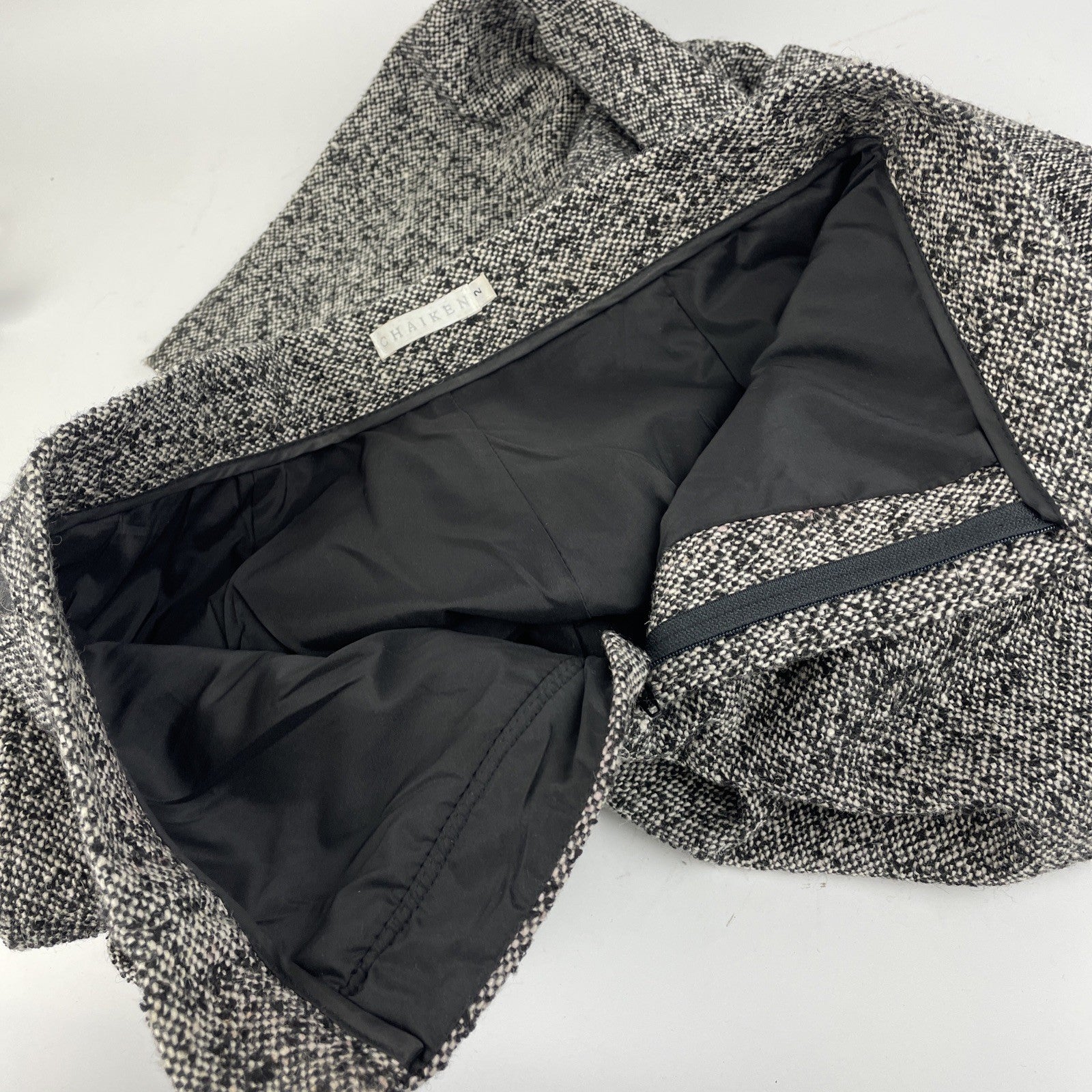 CHAIKEN Women's Career Professional Pants Trousers SZ 2 Wool Black White