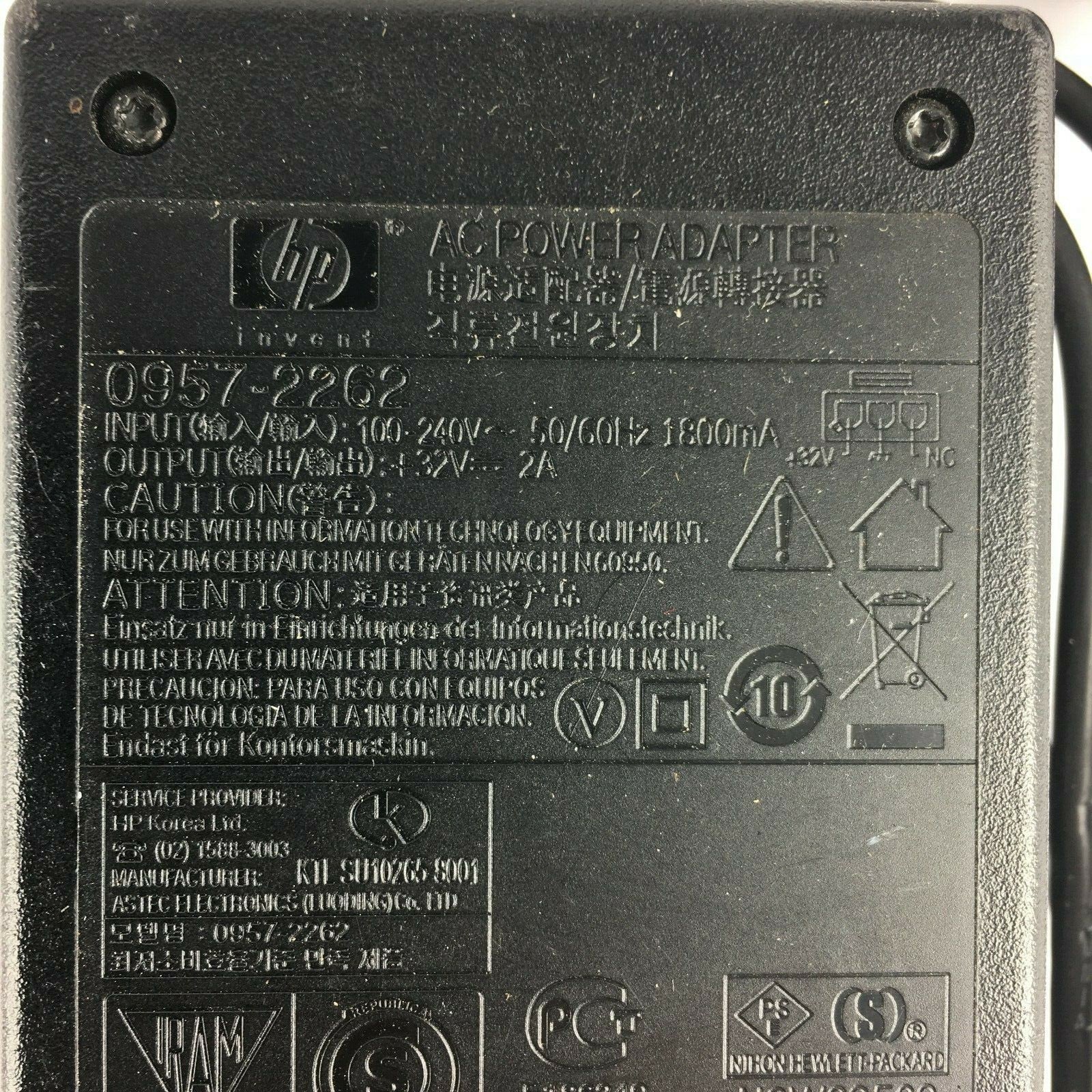 Genuine HP 0957-2262 H006GV0CWQ02L Output 32V 2A Power Supply Adapter A1