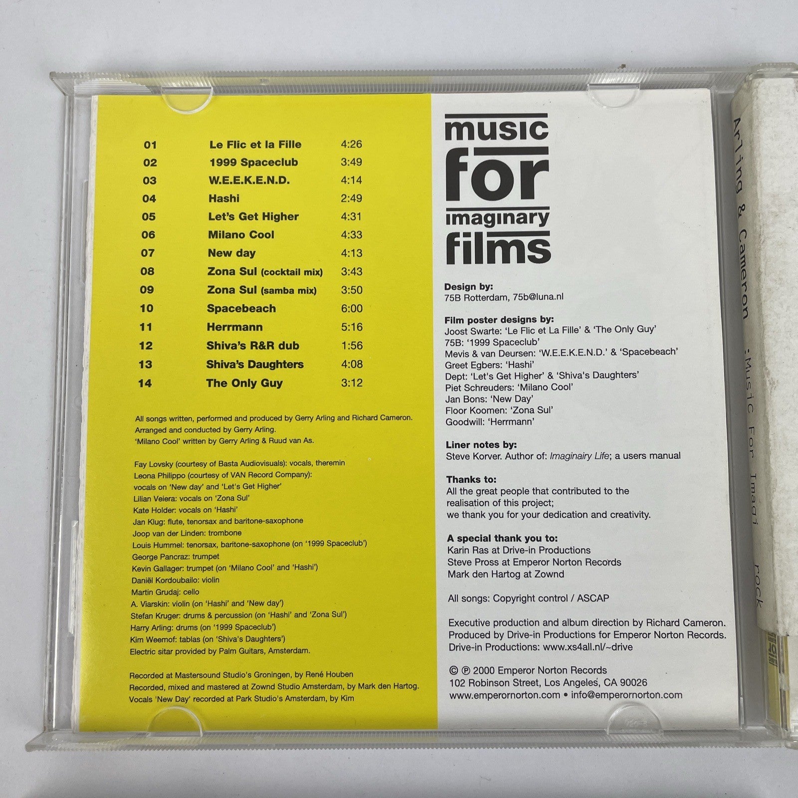 2 x Arling & Cameron (Digital Audio CDs) All In, Music For Imaginary Films    #3