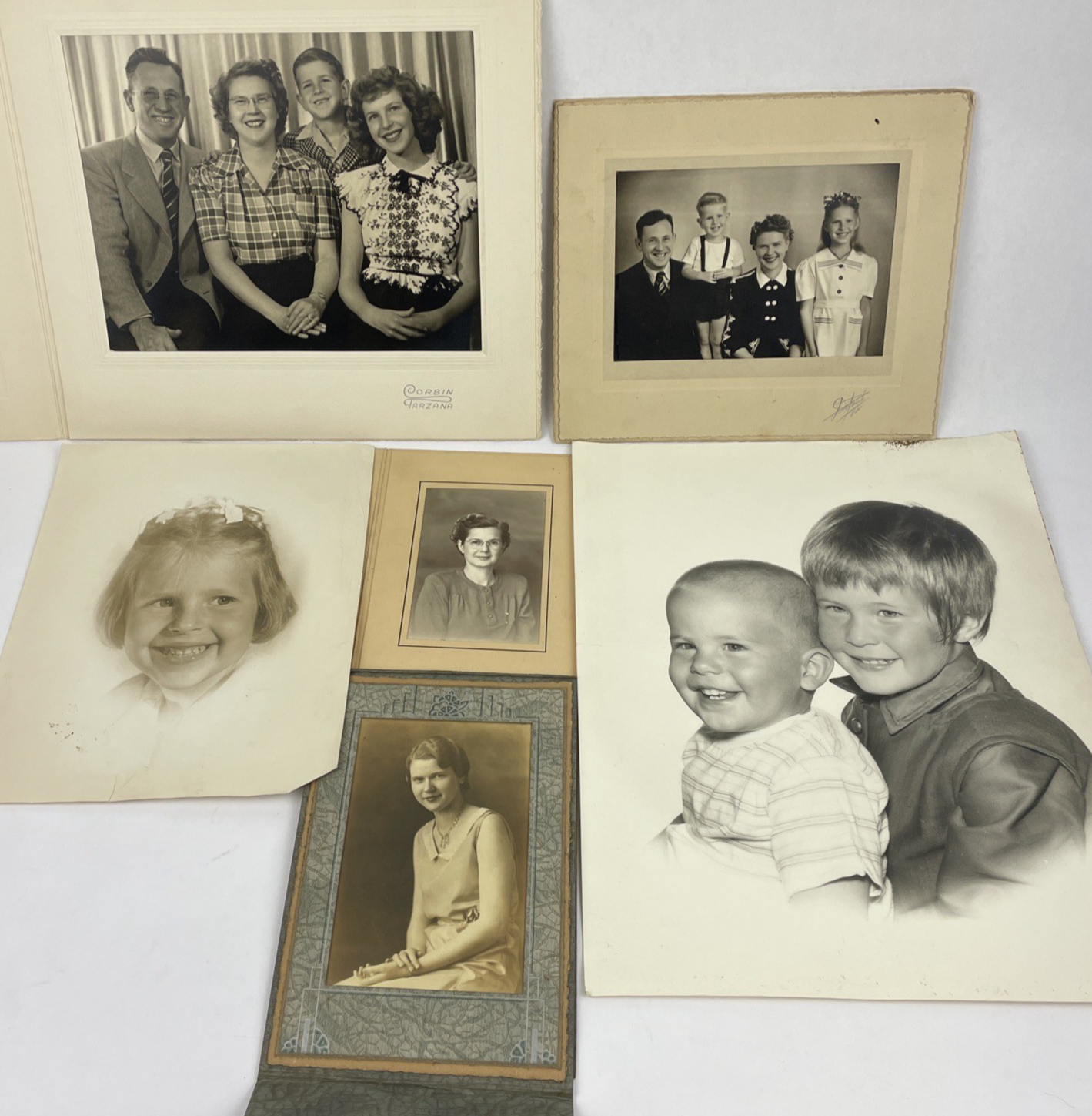 Lot 6 Lot Antique Daguerreotype & Tin Type Ferrotype Portrait Photographs 1900s