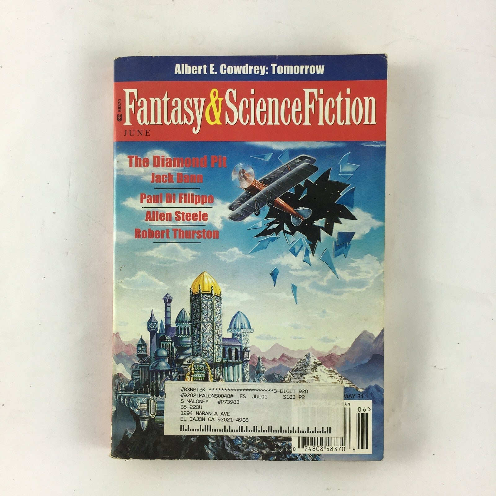 June Fantasy&Science Fiction Magazine The Diamond Pit Jack Dann Paul Di Filippo