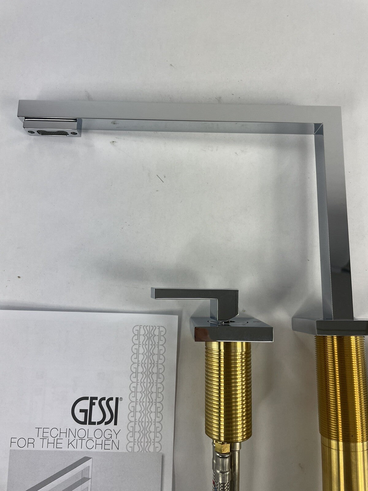 Gessi Quadro 17438#031 side lever kitchen faucet polished chrome mixer