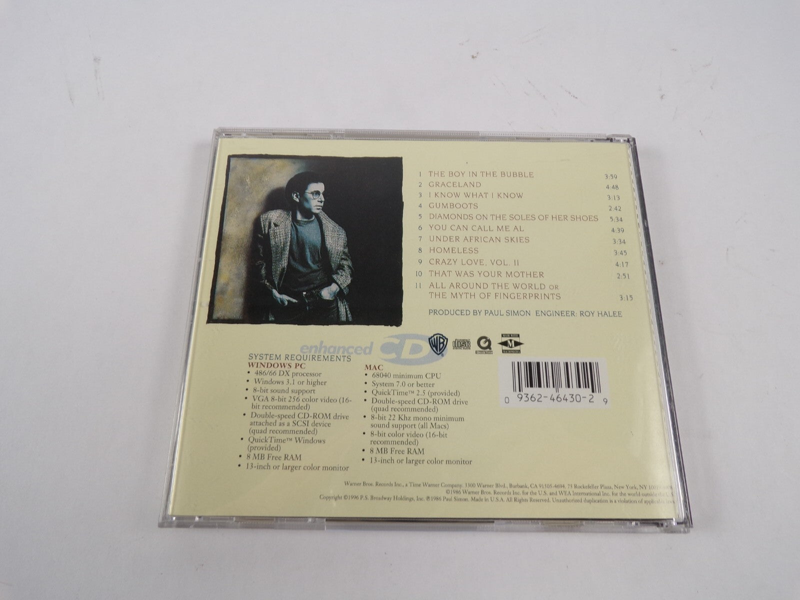 Paul Simon Graceland The Boy In The Bubble Homeless That Was Your Mother CD#47