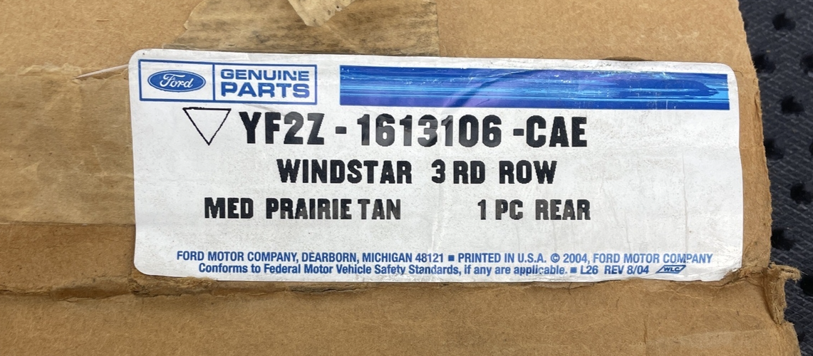 GENUINE FORD WINDSTAR 3rd Row FLOORMAT  P/N  YF2Z-1613106-CAE Medium Prairie Tan