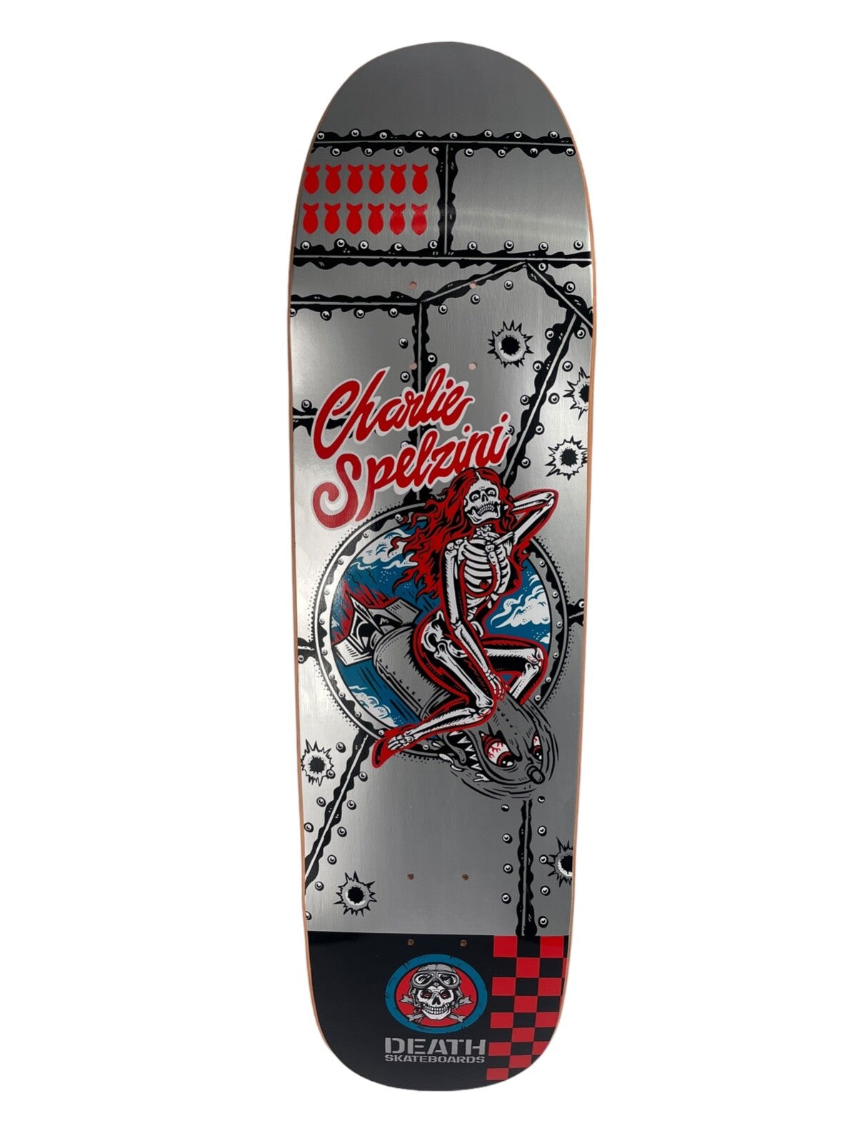 Death Skateboards Charlie Spelzini Pro 8.625-inch pool shape skateboard deck with free shipping.
