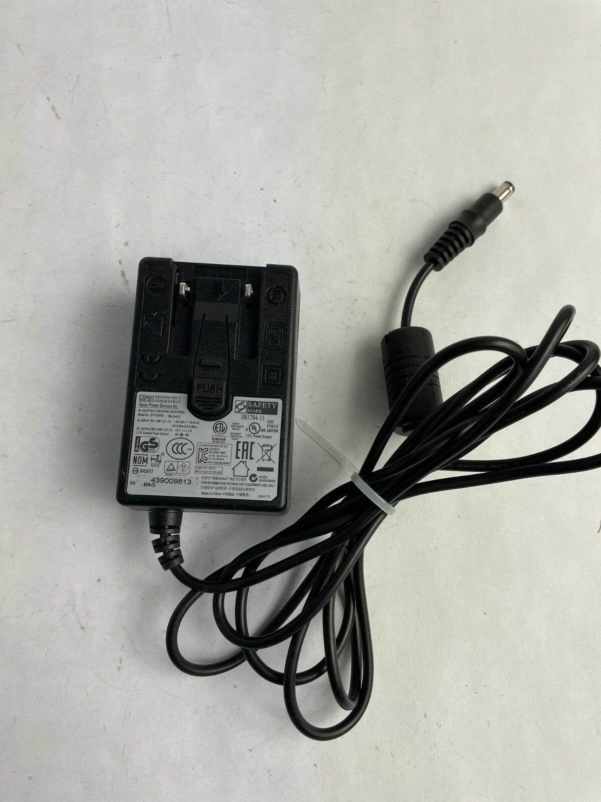 Genuine APD Ac Adapter WA-35A12 Output 12 V 3 A Power Supply Adapter A79