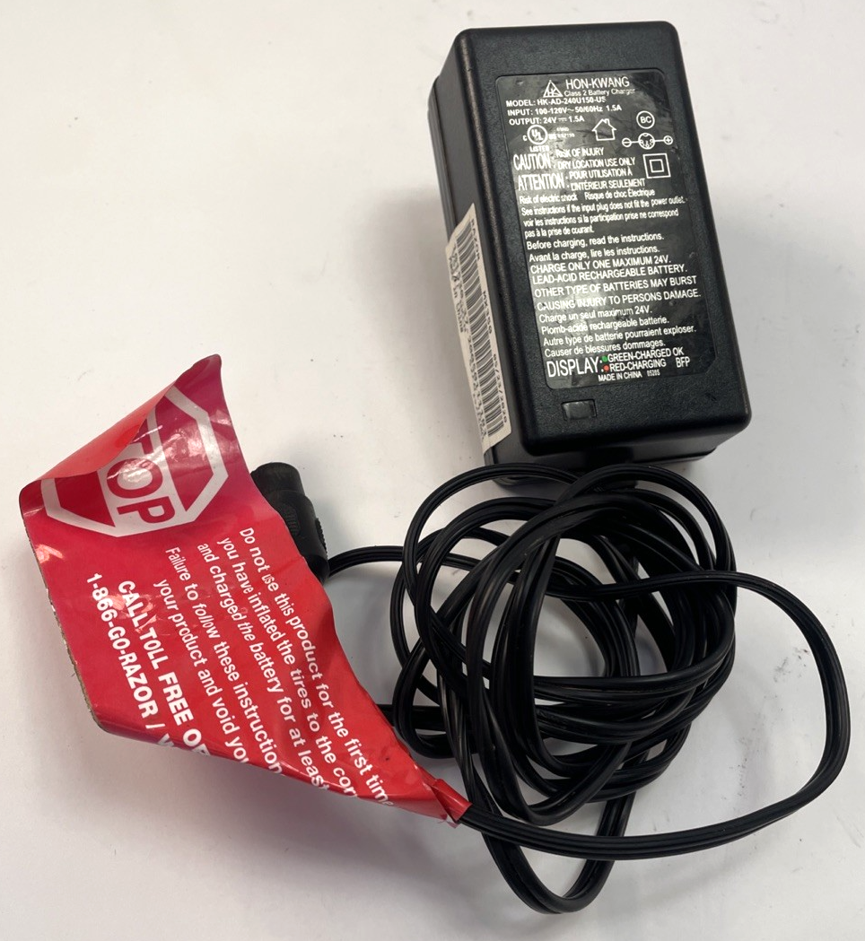 Hon-Kwang HK-AD-240U150-US  Power Supply RAZOR Battery Charger 24V 1.5A      A00