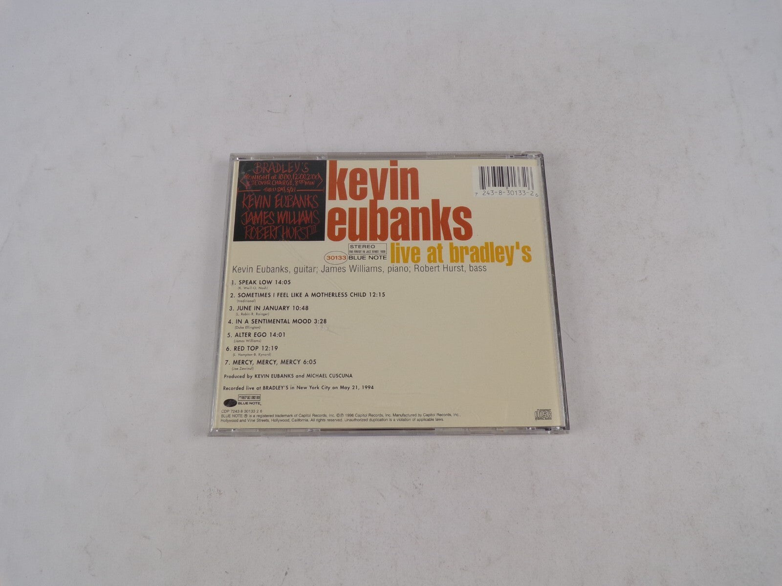 Kevin Eubanks Live At Bradley's With James Williams & Robert Hurst Bradley CD#22