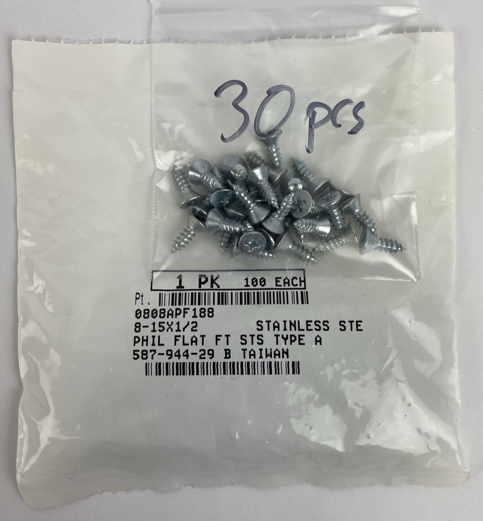 130 #8 1/2" Flat Head Phillips Drive Sheet Metal Screws Stainless Steel 130 PCS