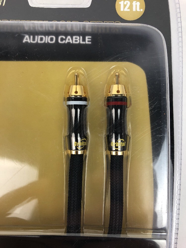12ft Premium RCA Male to Male M/M Gold Series A/V Audio Video Subwoofer Cable
