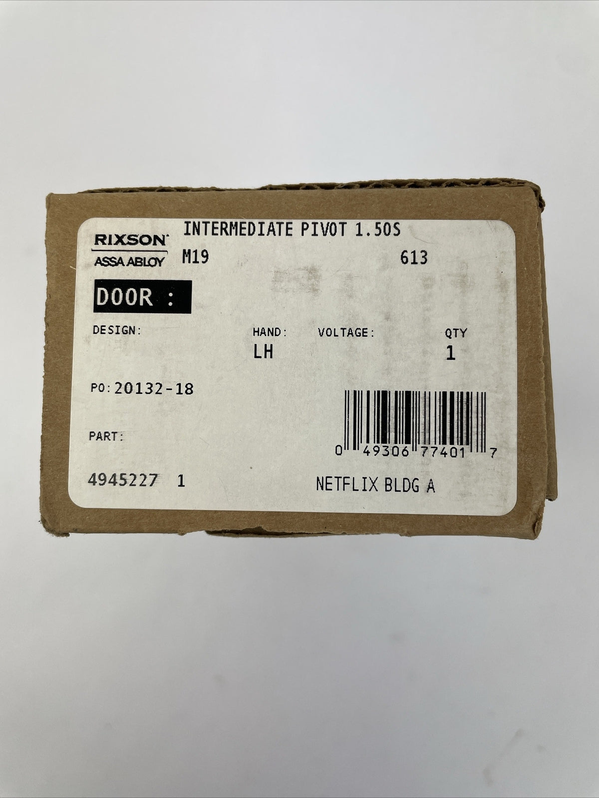 Brand New ASSA ABLOY Rixson M19 Intermediate Pivot Hinge LH 613 4945227 1
