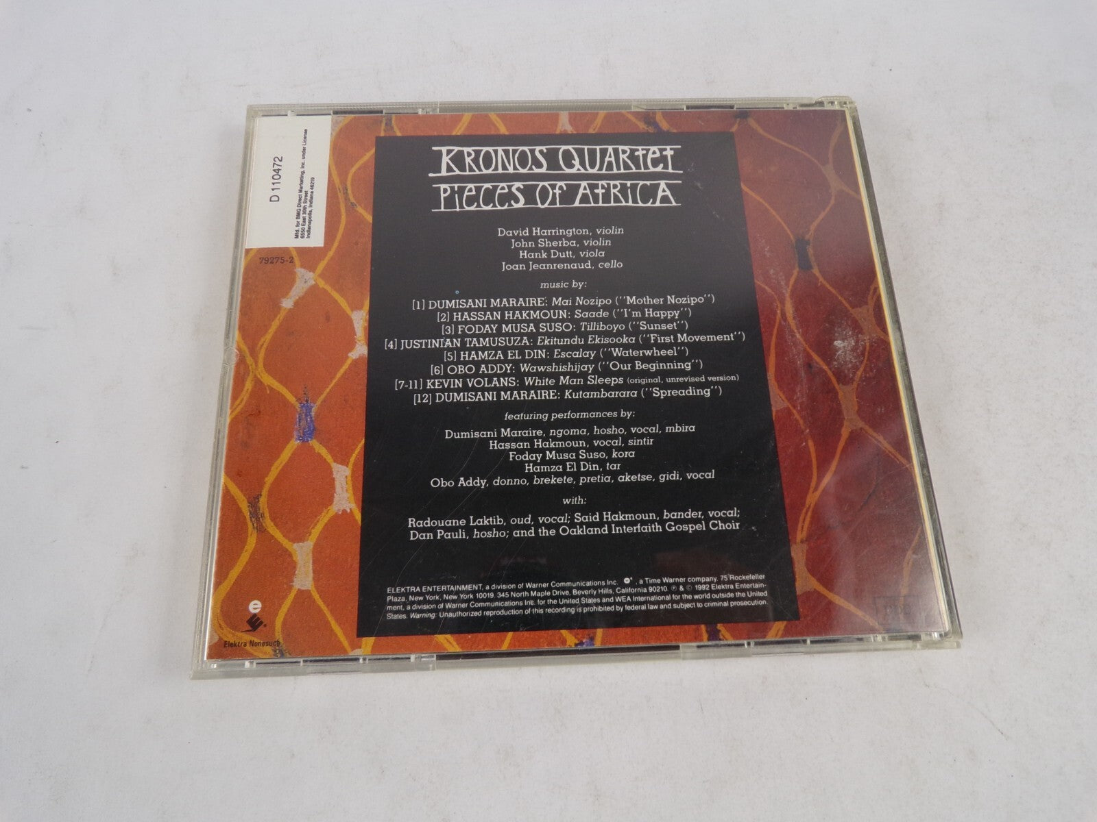 Kronos Quartet Pieces Of Africa Dumisani Maraire: Hassan Hakmoun: Foday CD#31