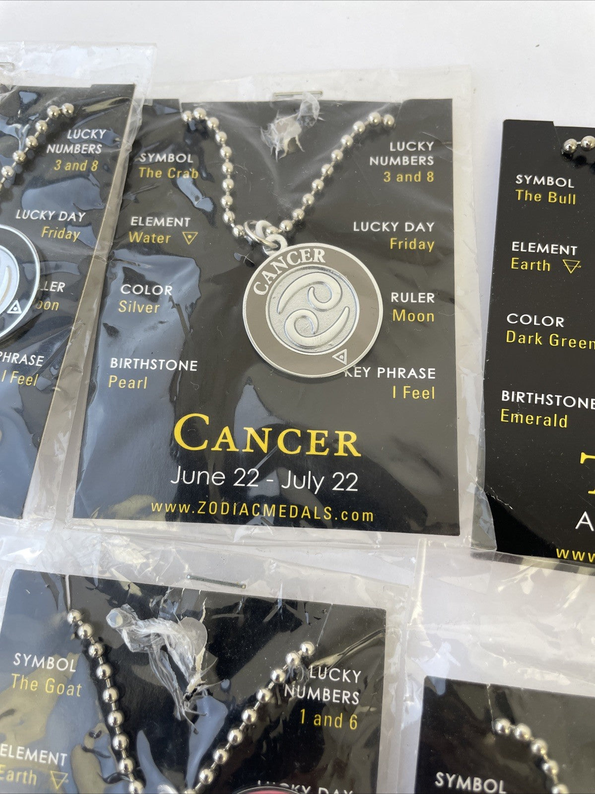 Lot of 10 Zodiac Medals Medallion Necklace 16” Chain - Symbol For Life Bundle