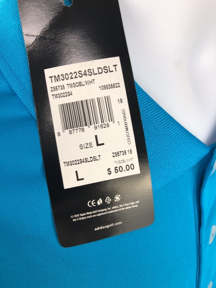 Adidas 0355 Golf Men's Puremotion polo shirt teal size large Torrey Pines