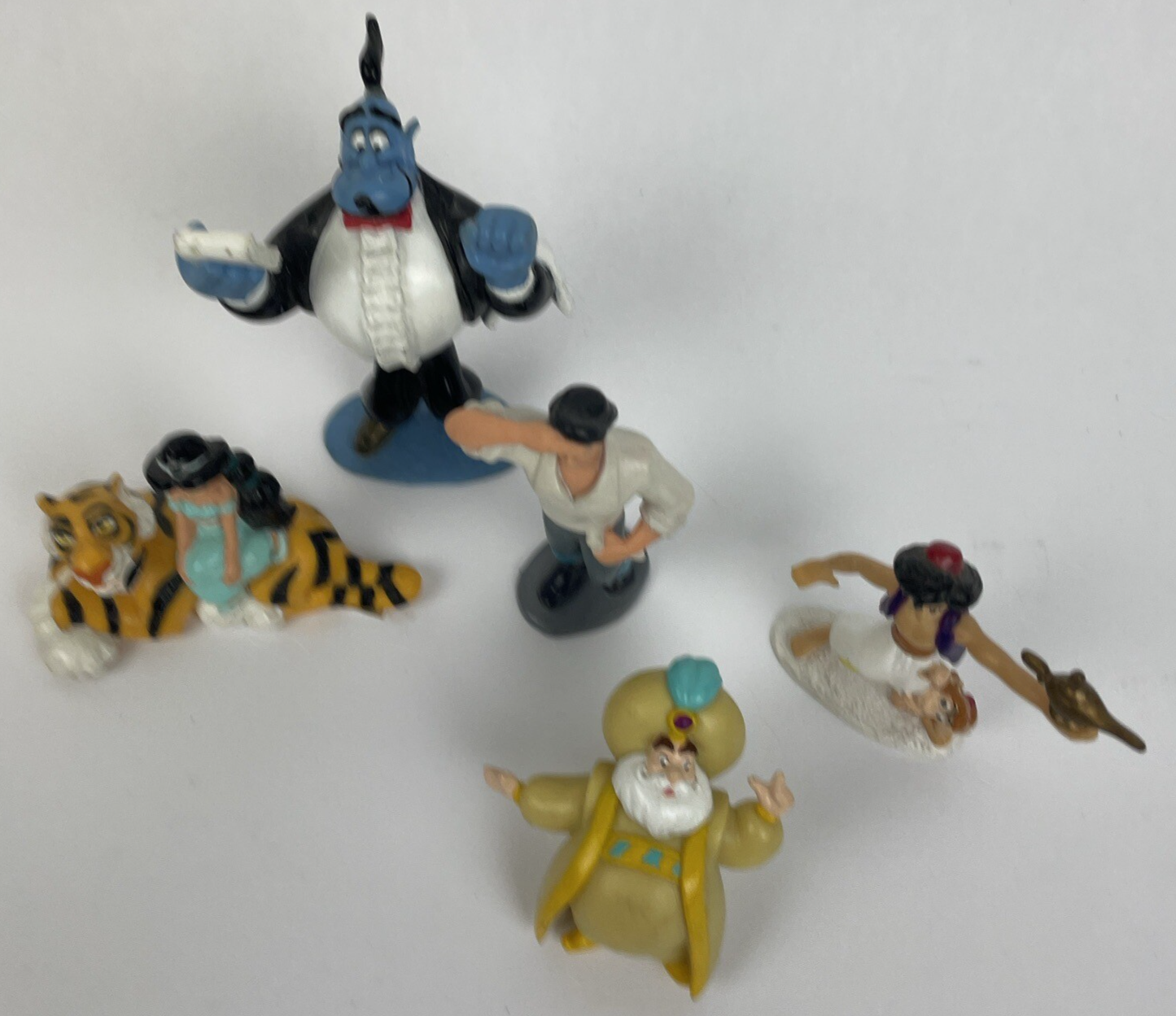 5 x Disney Aladdin Figure Toy Lot Of 5 Cake Toppers PVC Figurine - Largest 4"
