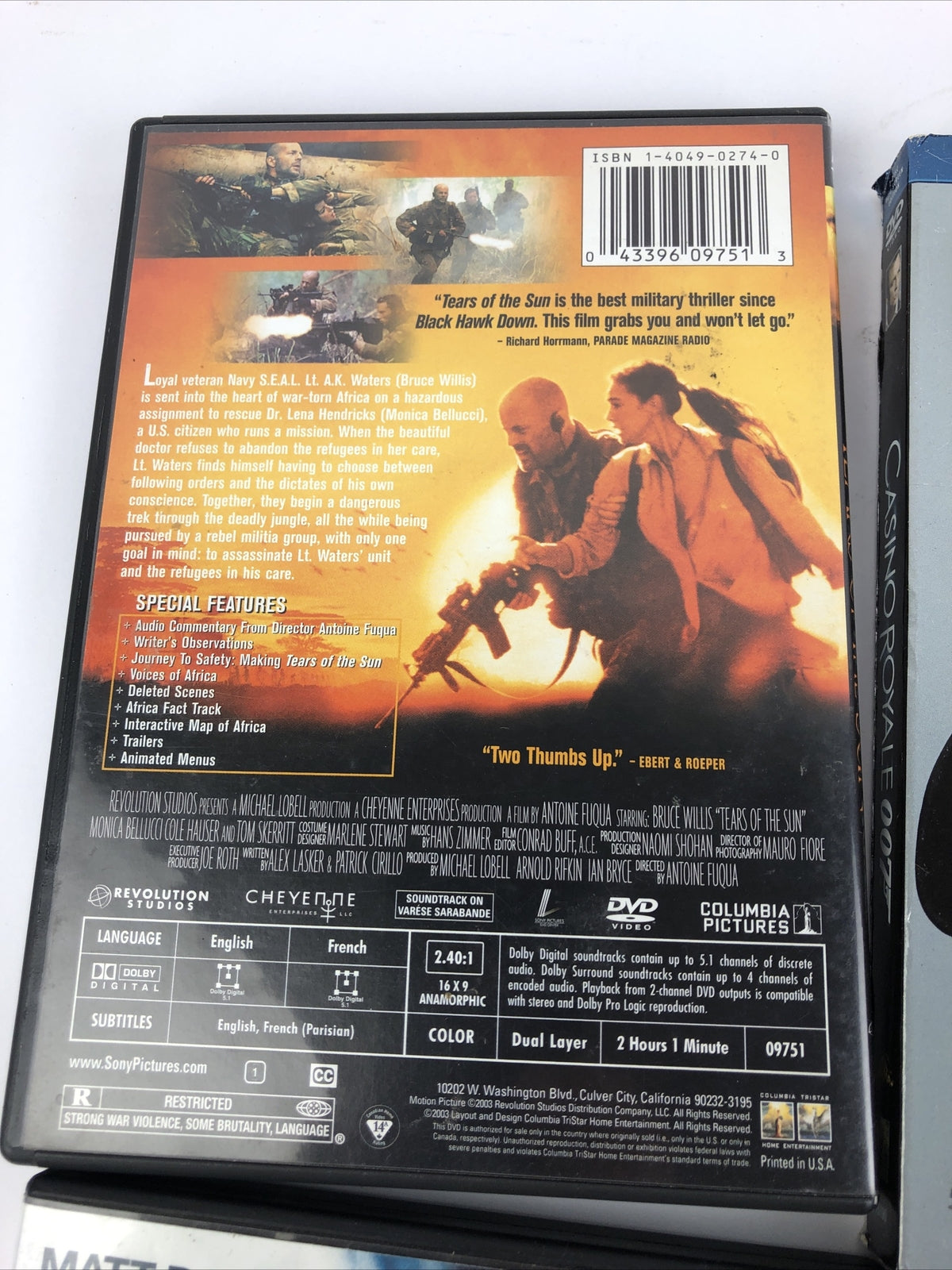 Action DVD Lot Of 6: The Bourne Supremacy,  Collateral,  007, Tears of the Sun