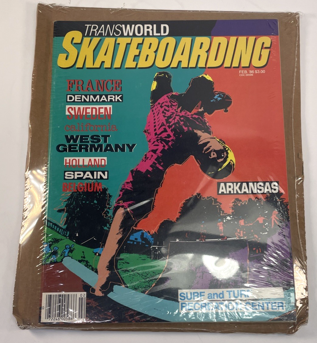 VINTAGE TRANSWORLD SKATEBOARDING MAGAZINE FEBRUARY 1986 Surf and Turf California