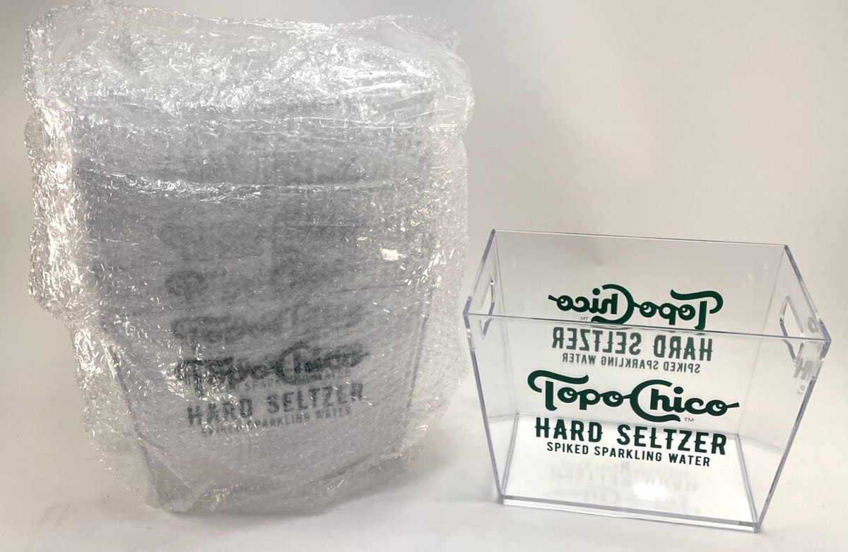 6 Topo Chico Spiked Hard Seltzer Clear Acrylic Plastic Ice Bucket Party Cooler