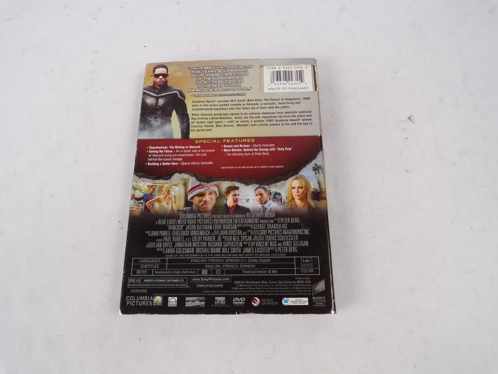 Hancock Will Smith Charlize Theron 1-Disc Theatrical Edition WidescreeDVD Movies