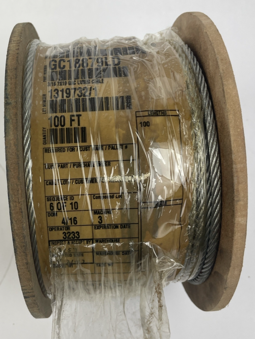 CROWN Aircraft Cable, Galvanized Steel, 100 ft. Part Number - 383189-100