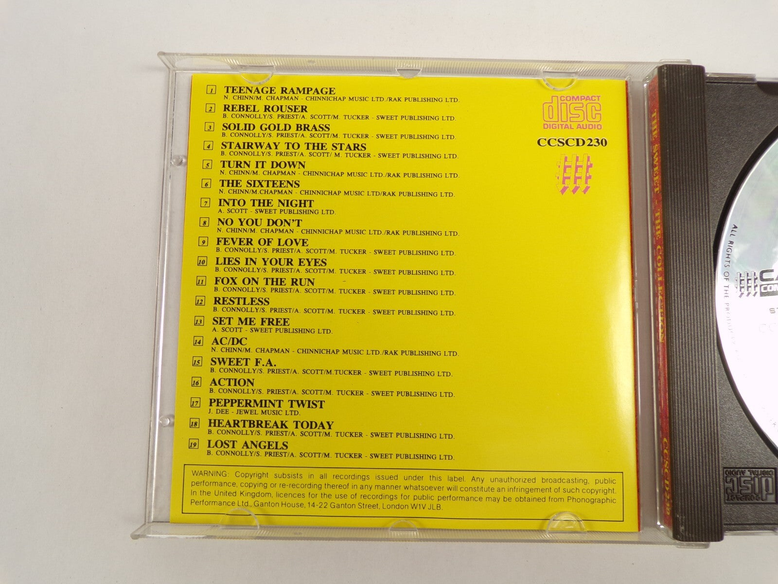 The Sweet Collection Teenage Rampage Rebel Rouser Restless Action CD#50