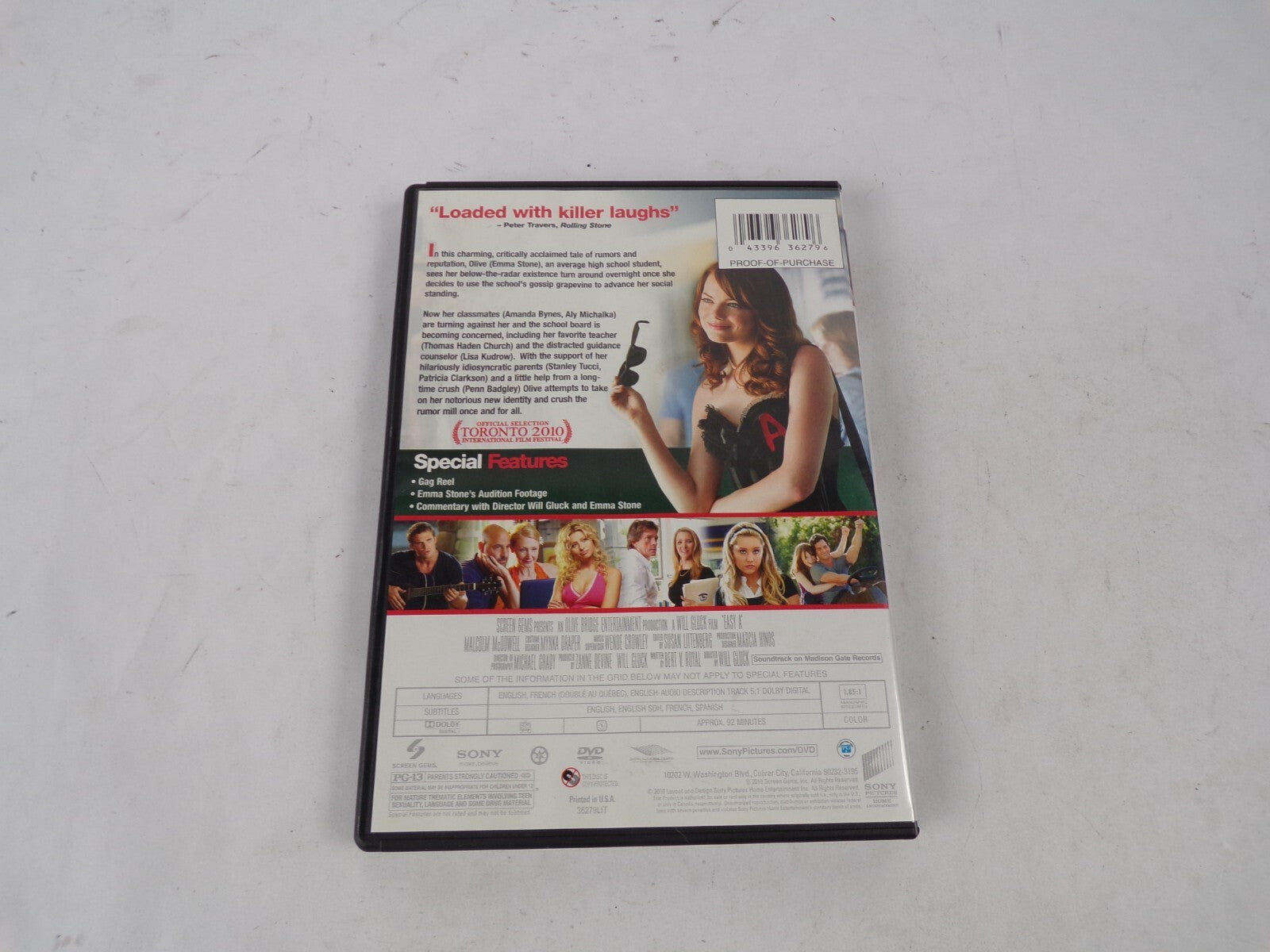 Easy A Emma Stone Penn Badgley Amanda Bynes Thomas Haden Church DVD Movies