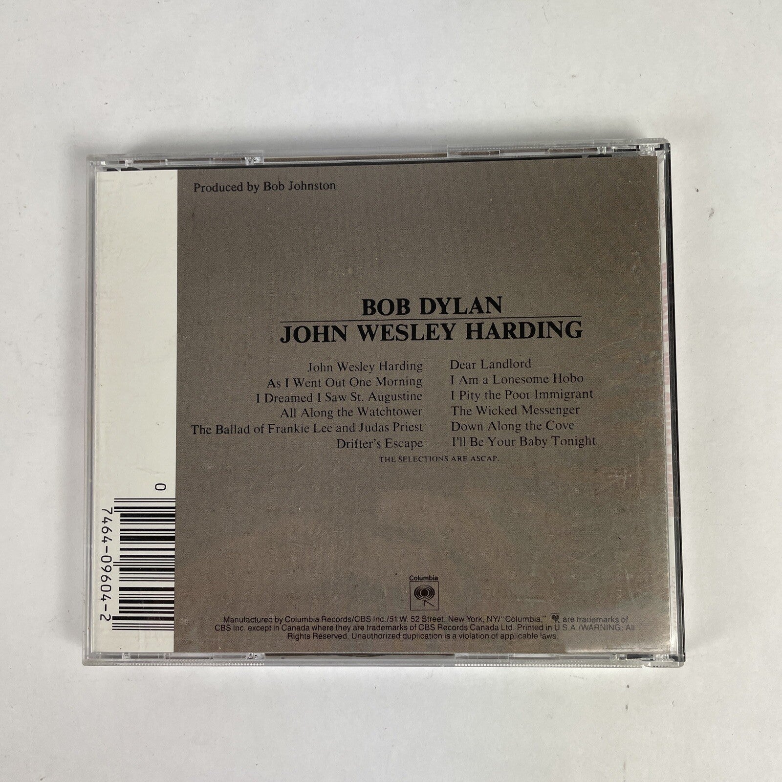 Bob Dylan - John Wesley Harding CD (1987)   #23