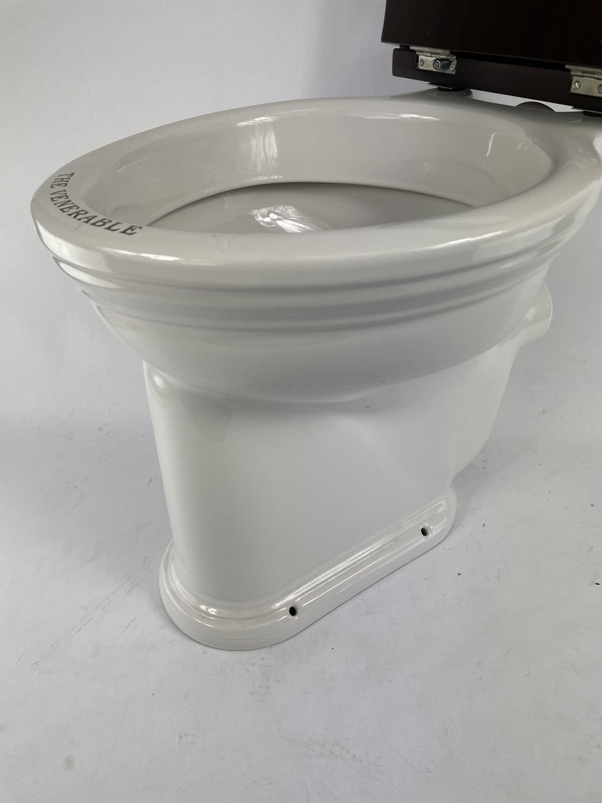 Thomas Crapper high level toilet bowl with seat traditional Victorian bathroom fixture no tank