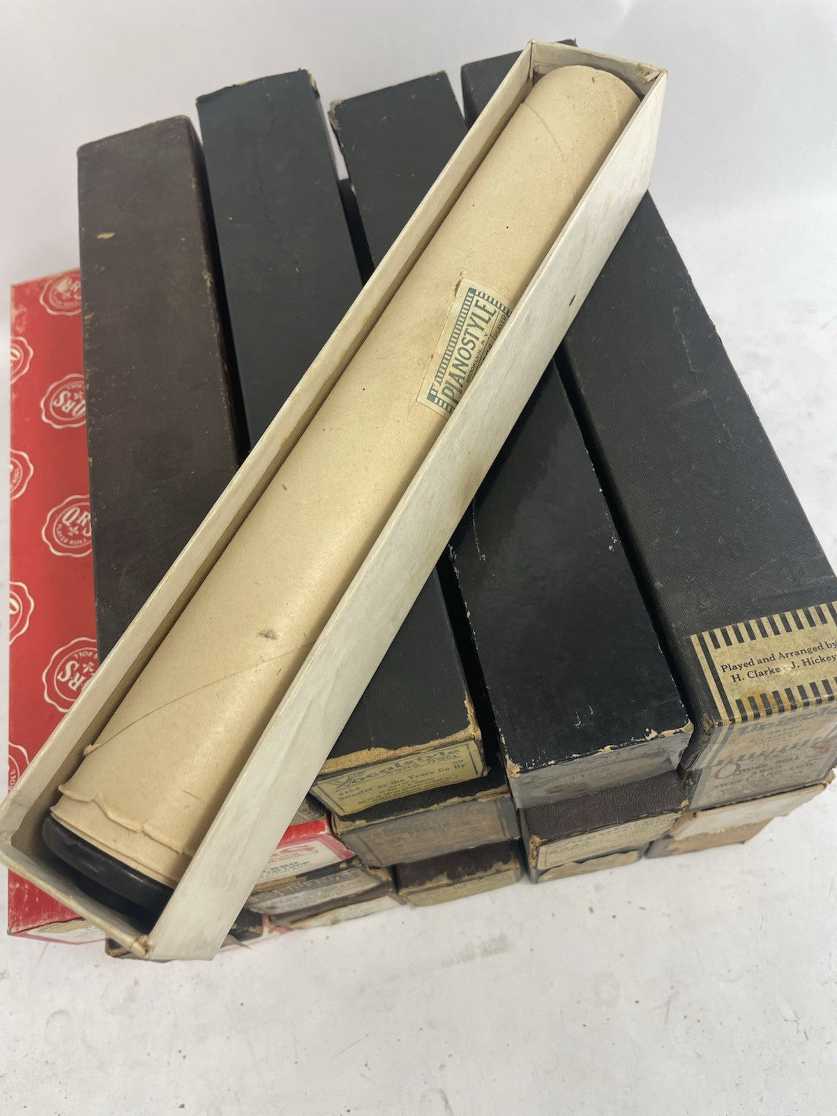 VINTAGE LOT OF 20 PLAYER PIANO ROLLS USED