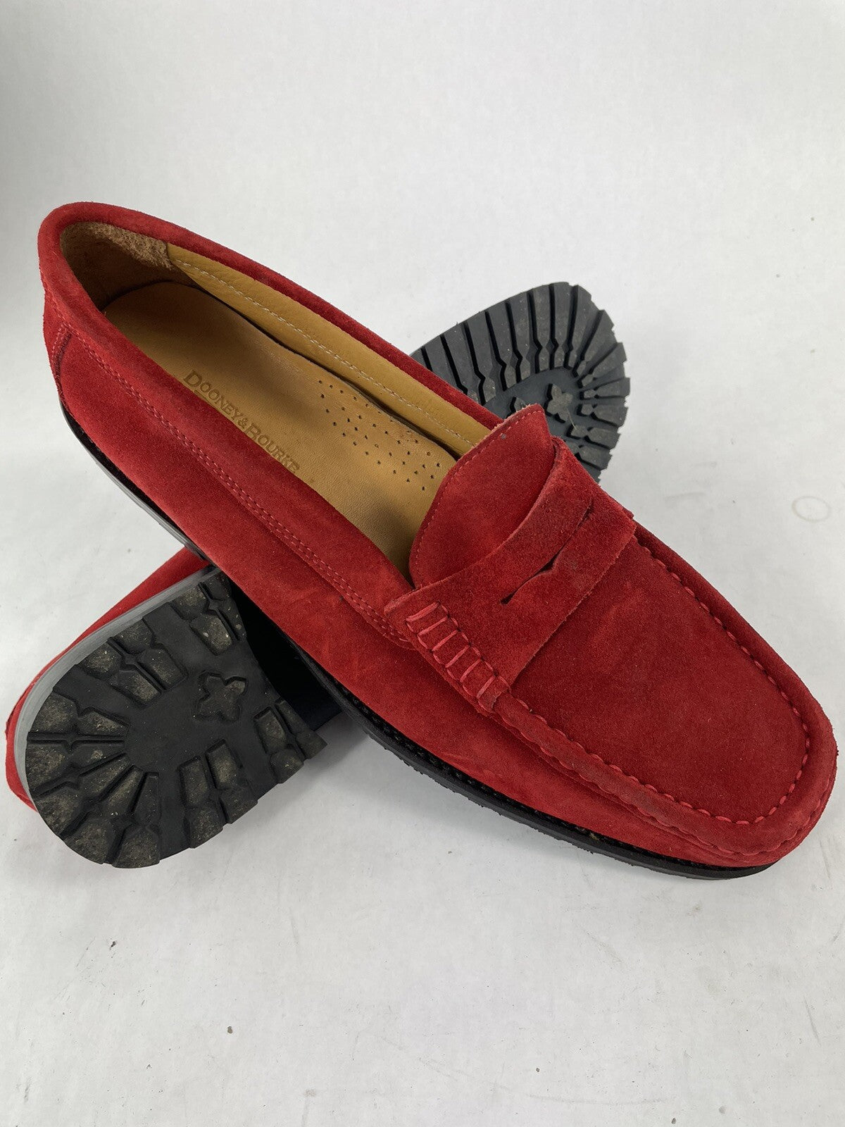 Men's Dooney & Bourke Suede Penny Loafers Red SZ  EU 42 M US 9