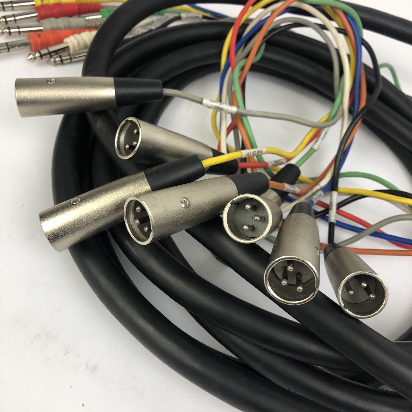 16' 8 x XLR 3 pin Male Jack to 8 x 1/4" 6.35mm Mono Male Plug Microphone Cable