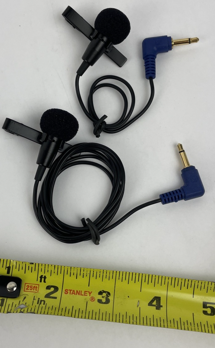Lot 2 x Clip On Lavalier Lapel Microphone Hands Free Wired Condenser Mini Mic