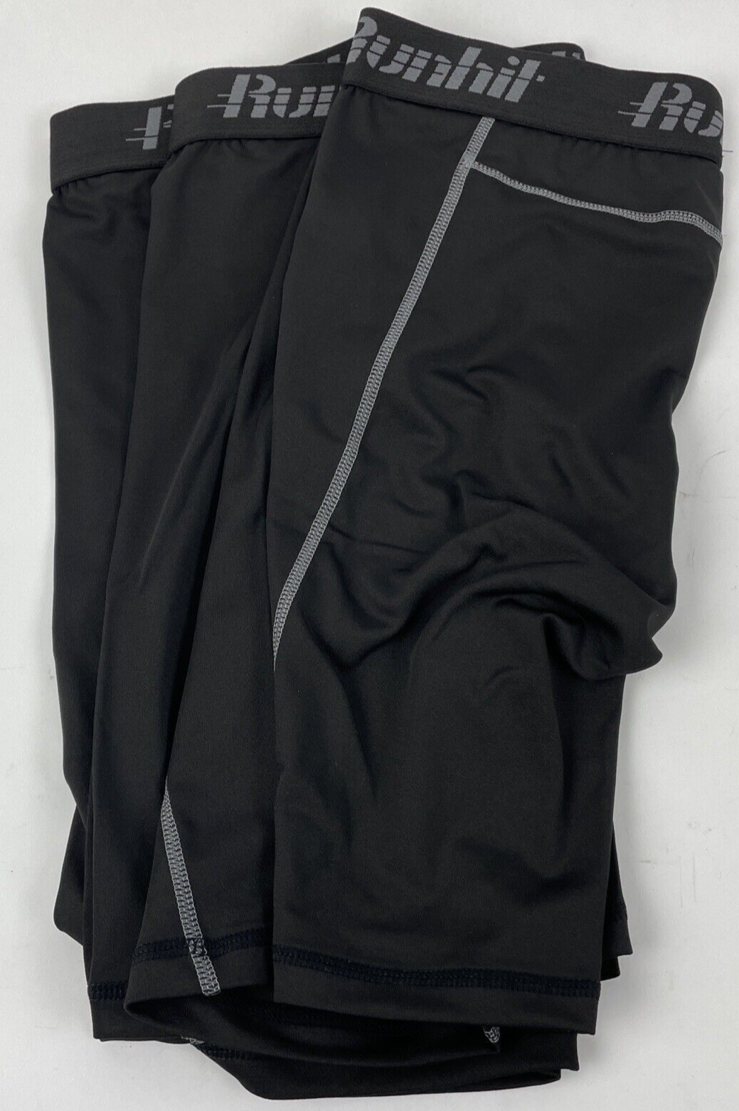 3 x Runhit Compression Shorts Men's Sz M Underwear Spandex Running Shorts- Black