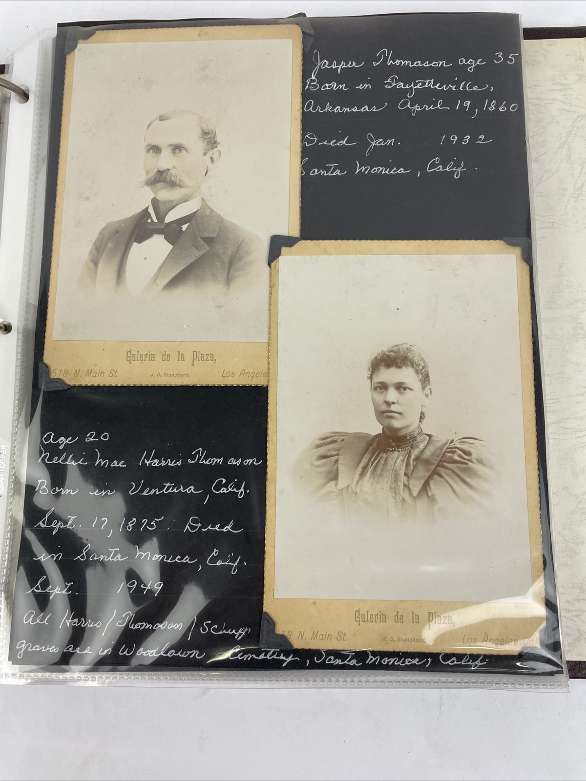 Antique Picture Album w/ tintypes B&W photos with Stories - LOOK