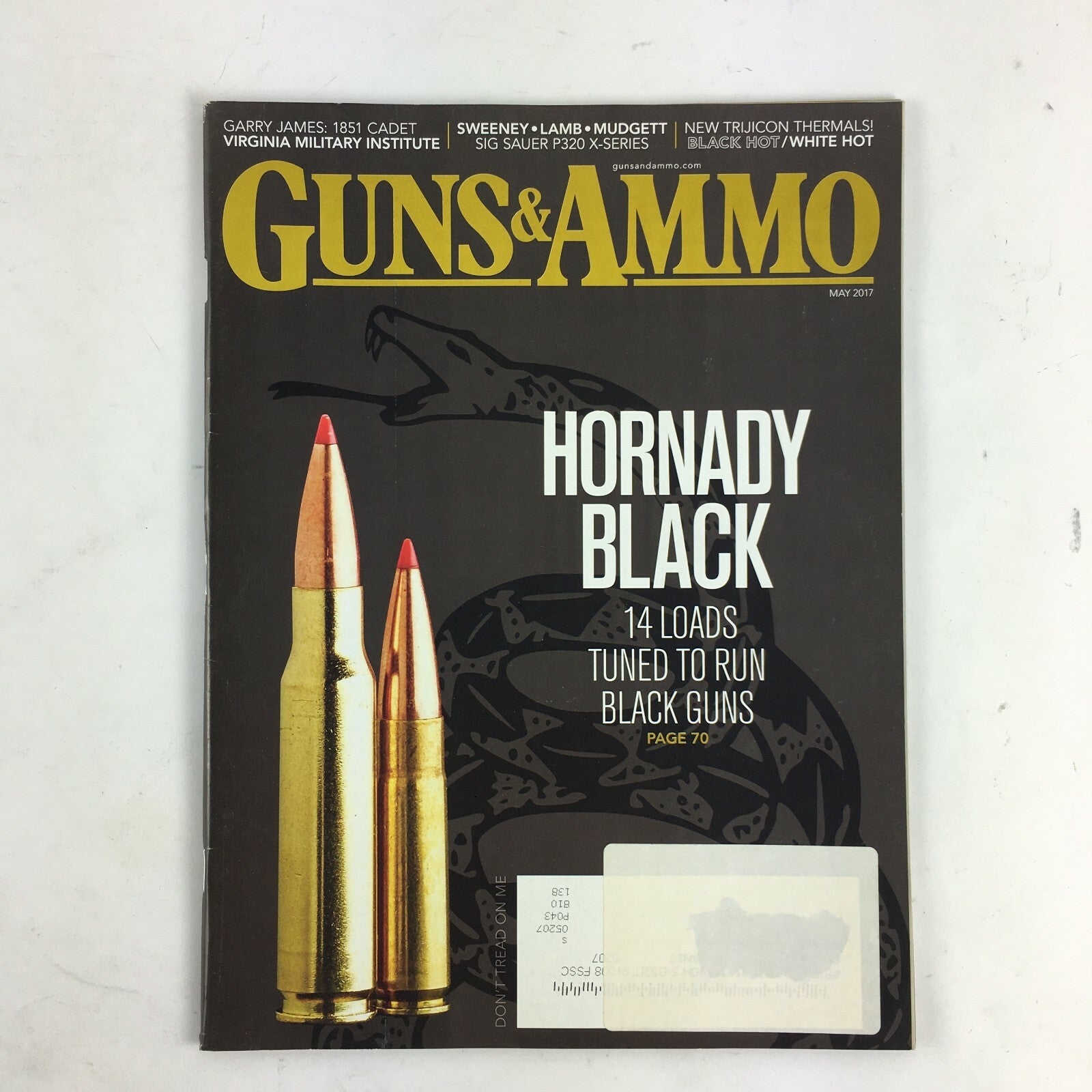 May 2017 Guns & Ammo Magazine Hornady Black SIG Sauer P320 Garry James 1851Cadet