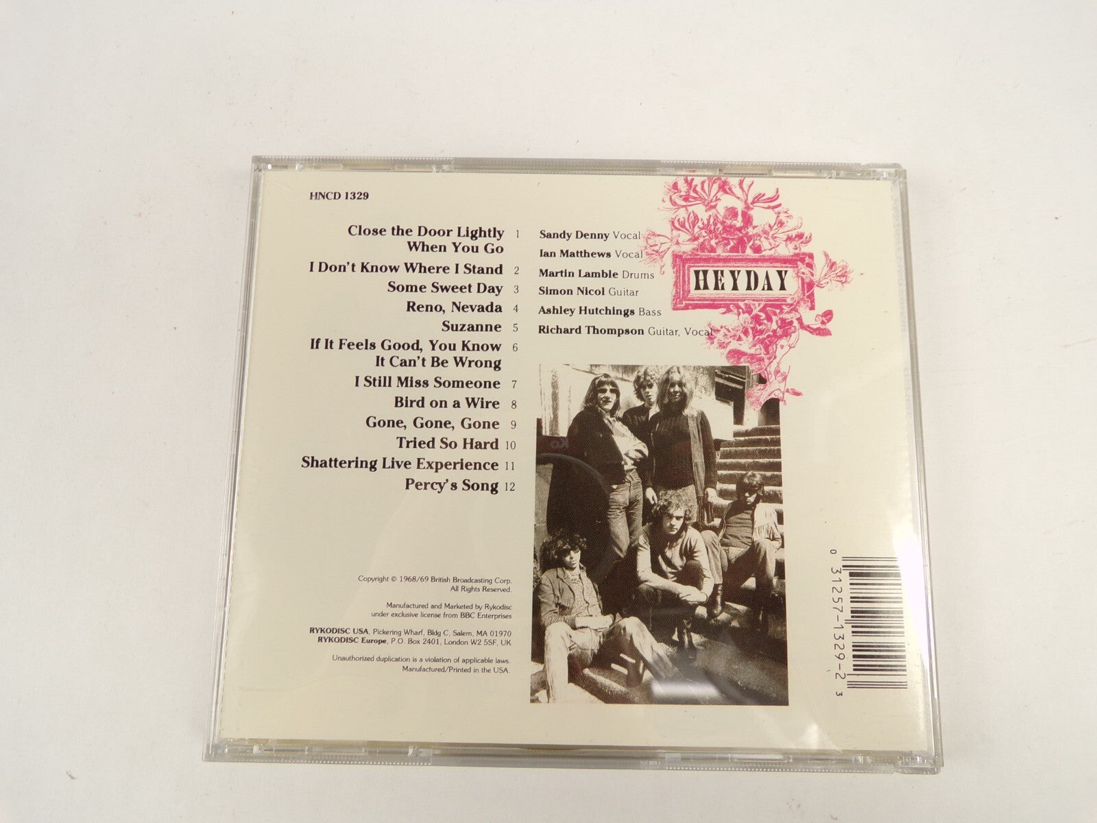 Fairport Convention Heyday When You Go Bird On A Wire Suzanne Reno Nevada CD#43