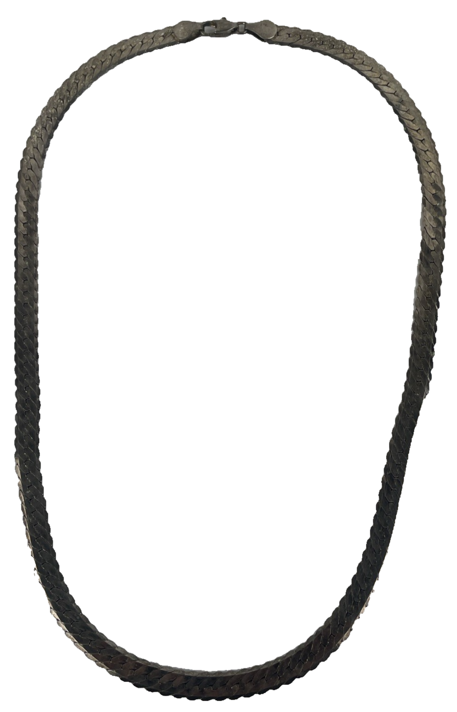Sterling Silver 925 Herringbone Chain Necklace 18" Made in Italy  7mm 19.4g