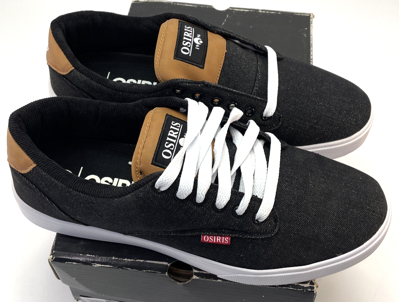 Osiris Shoes Mens " Slappy VLC Black Denim / White Low Top Sneaker Size 13