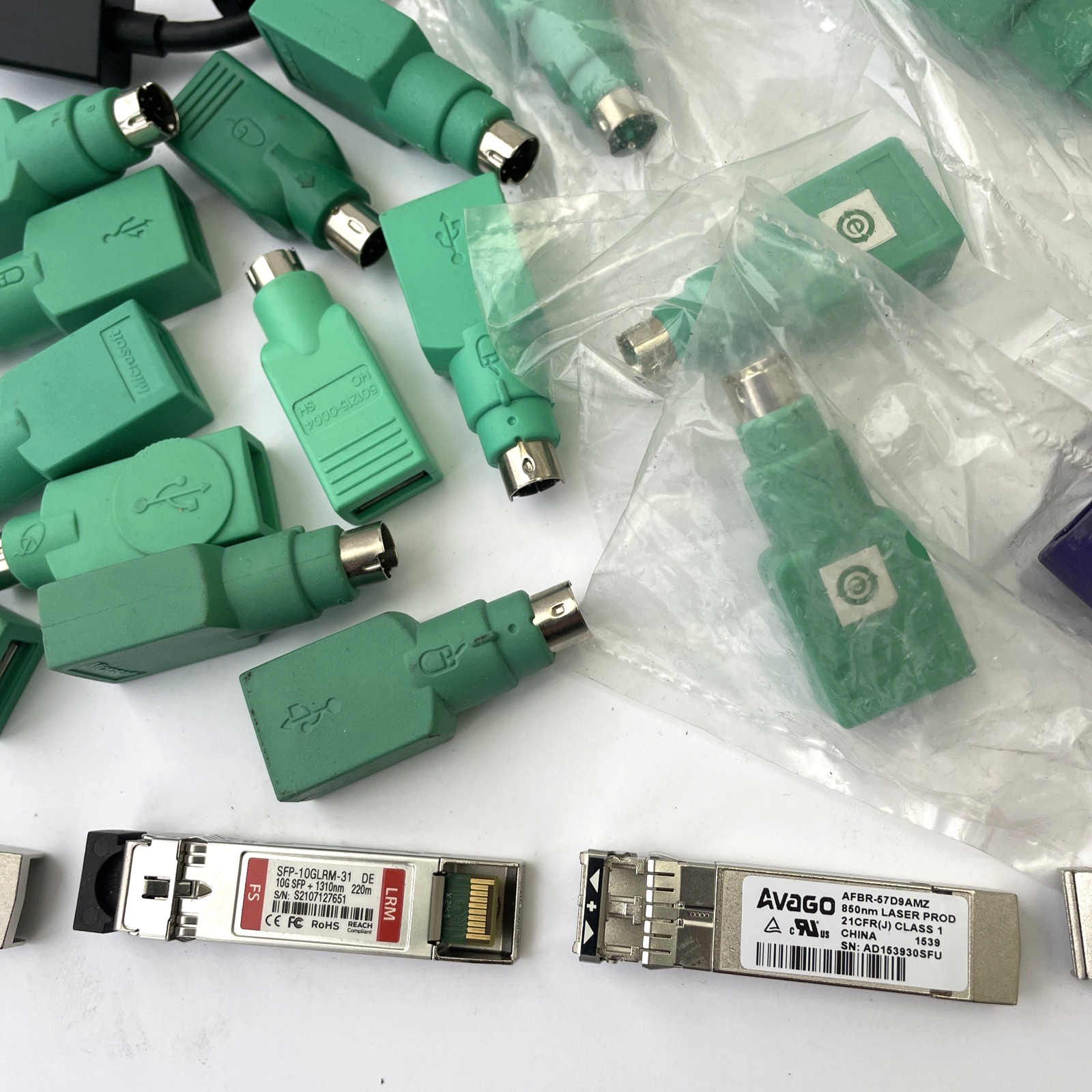 Lot of 50 + Vintage Computer Adapters PS2 to USB Microsoft Avago Apcon - LOOK