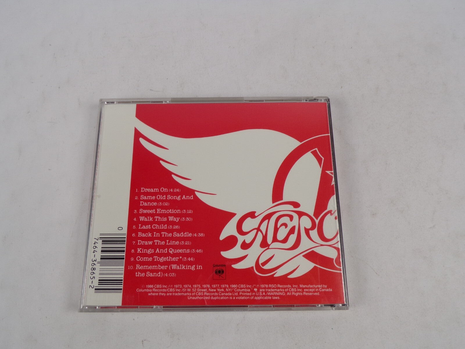 Aerosmith's Greatest Hits Dream On Same Old Song And Dance Sweet Emotion CD#53