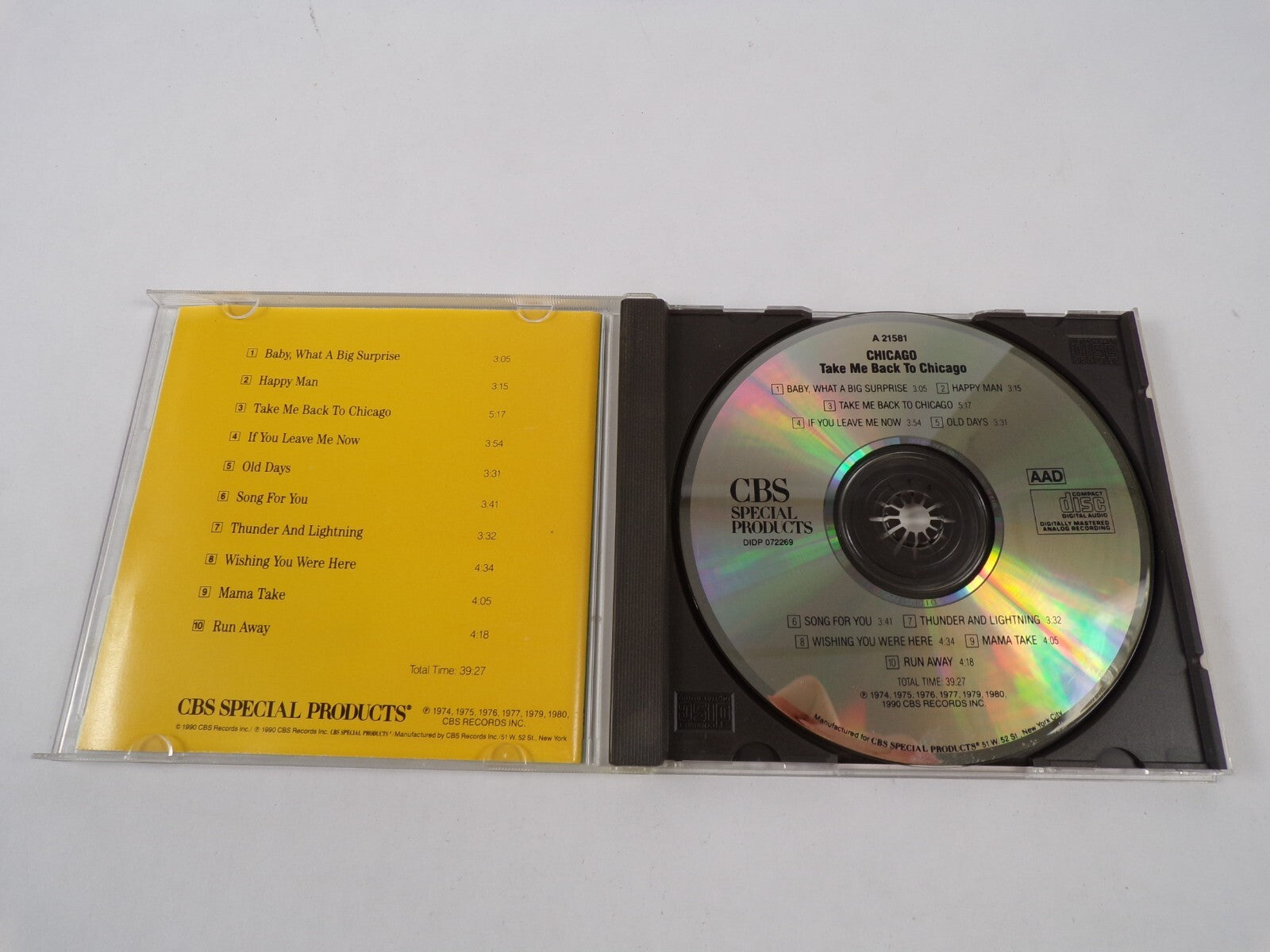 Chicago Take Me Back To Chicago CBS Special Products Baby, What A Big Man CD#46